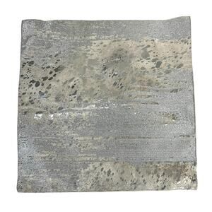 Callisto Accent Pillow Cover Metallic Silver Calf Hair Fur Animal Print 22x22”